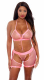 Three-Piece Fishnet Set