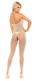 Sparkle Fishnet Rhinestone Halter Bodysuit