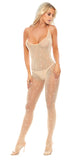 Sparkle Fishnet Rhinestone Halter Bodysuit