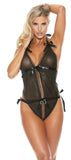 Black Sheer Open Teddy