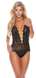 Embroidery Lace Teddy With Open Back