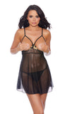Obey Me Embroidery Cupless Babydoll Set