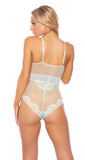 Mint Lace And Mesh Bodysuit
