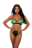 Lace Bralette With Crotchless Panty Set