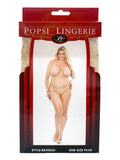 Fishnet Full Body With Selves Rhinestone Bodystocking Plus Size