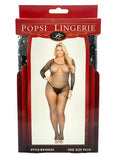 Fishnet Full Body With Selves Rhinestone Bodystocking Plus Size