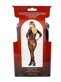 Lace  And Fishnet Full Body With Selves Crotchless Bodystocking