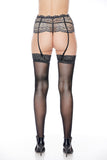Sheer Thigh High With Stay Up Silicone Lace Top