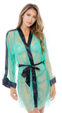 Green And Black Lace Robe