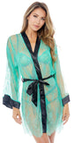 Green And Black Lace Robe