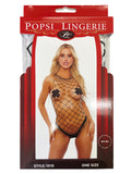 Fishnet Teddy With Matching Panty And Pasties Boxed