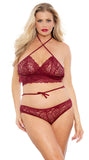 Halter Top Lace Bra Set Plus Size (BOXED)