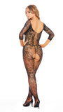 Sheer Full Body Fishnet Bodystocking With Lace Detail