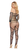 Sheer Crotchless Bodystocking With Lace